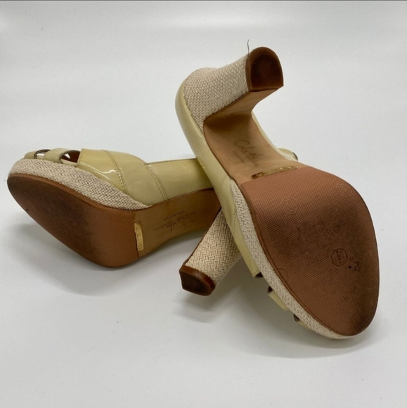 Cole Haan Nike Air Yellow Peep Toe Heels - Picture 10 of 16